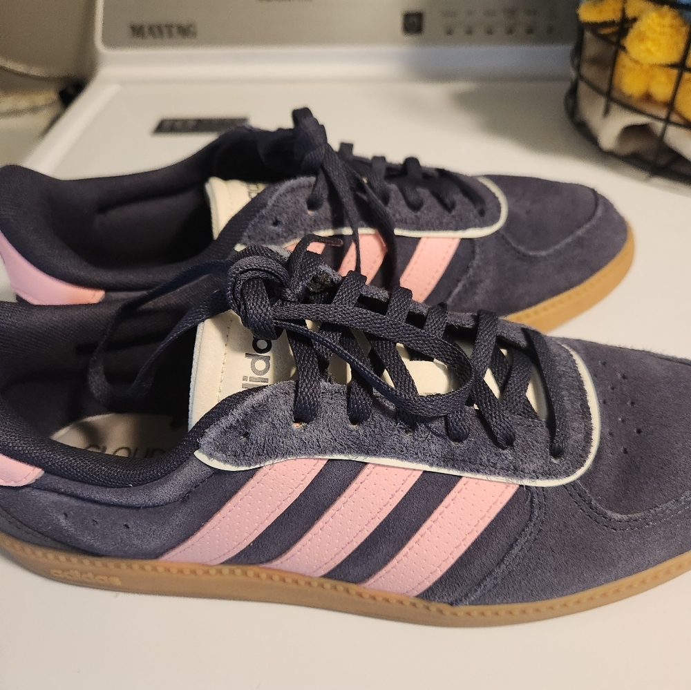 Adidas Suede Navy and Pink Trainers